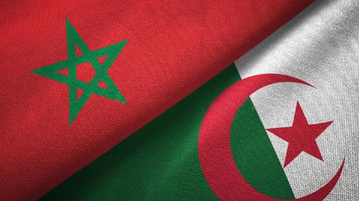 Drapeaux du Maroc et Algérie